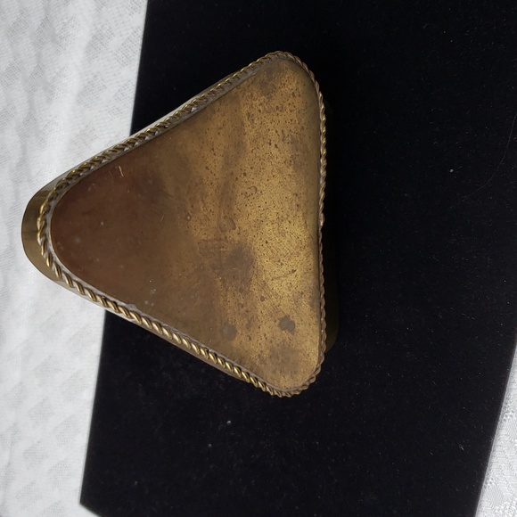 Brass Hinged Box Triangular - Picture 4 of 9
